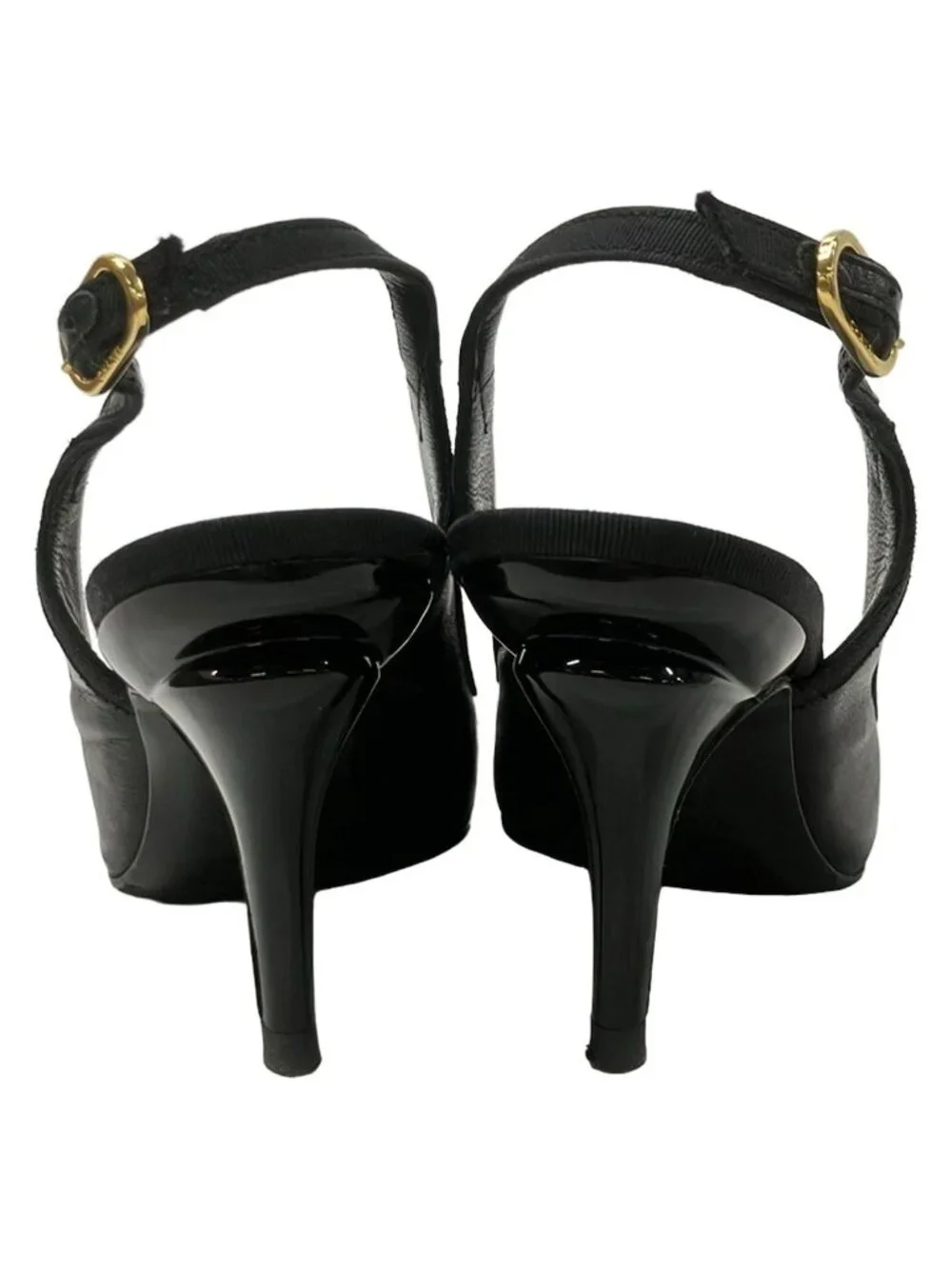 Chanel Sandals Black Ribbon CC Logo Lambskin